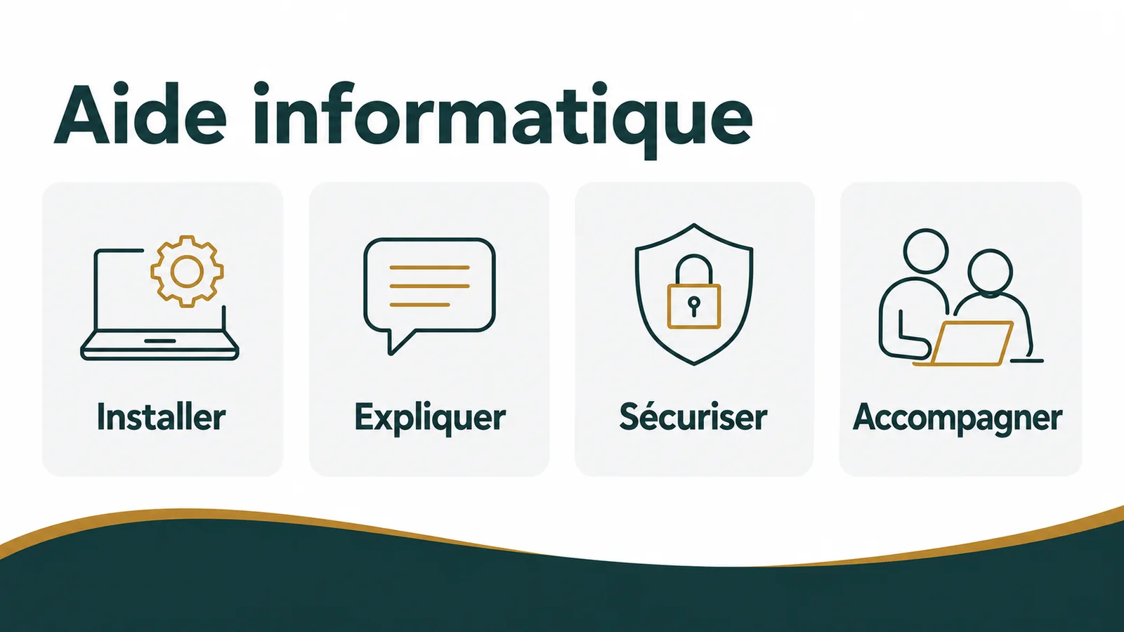 Technicien configurant un ordinateur portable au domicile d'un senior