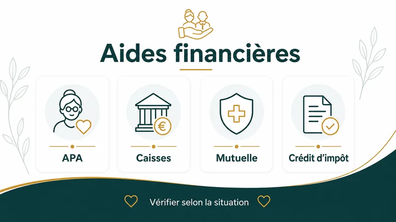 Infographie des aides financières possibles pour les seniors
