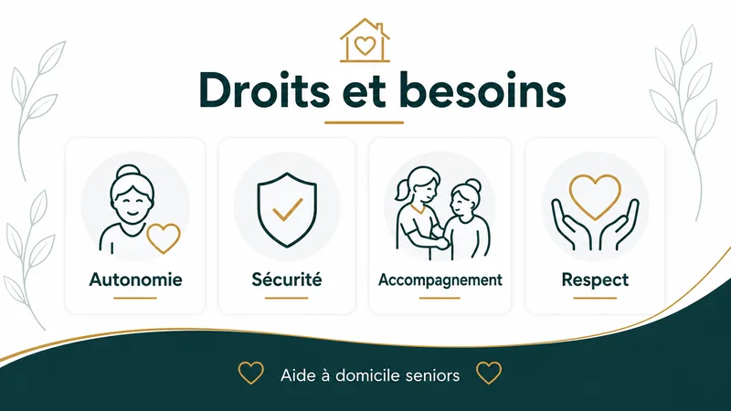 Infographie des droits et besoins de l'aide à domicile seniors