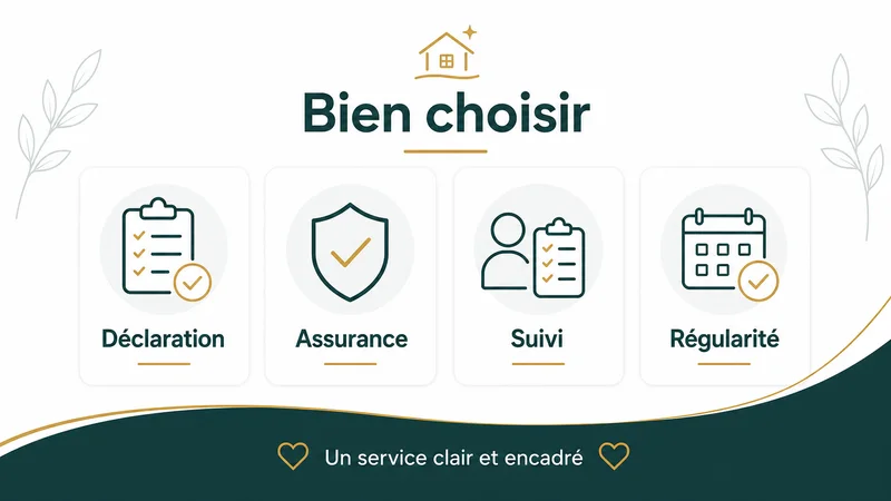 Infographie des critères pour choisir un service de ménage déclaré