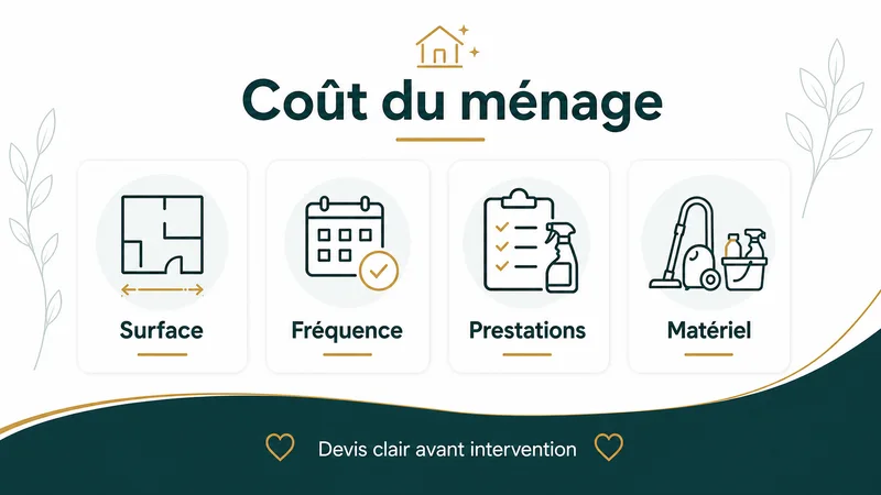 Infographie des critères qui influencent le coût du ménage
