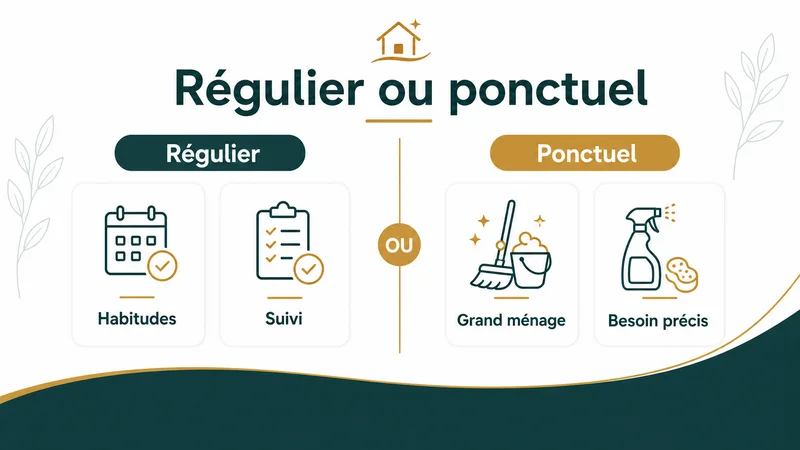 Comparatif visuel entre ménage régulier et ménage ponctuel