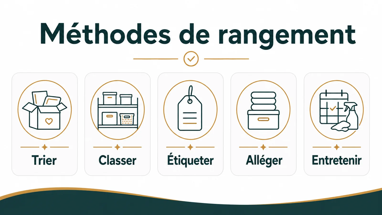 Dressing ouvert montrant des vêtements pliés verticalement dans des tiroirs