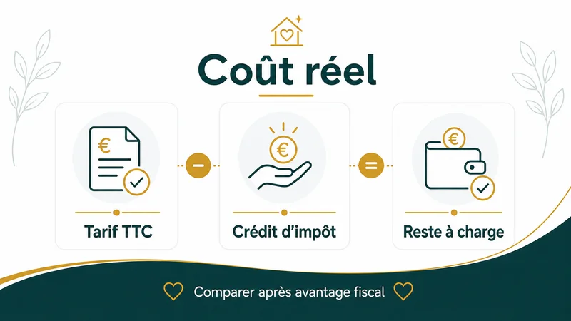 Infographie expliquant le coût réel après avantage fiscal