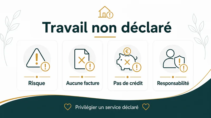 Infographie des risques du travail non déclaré à domicile